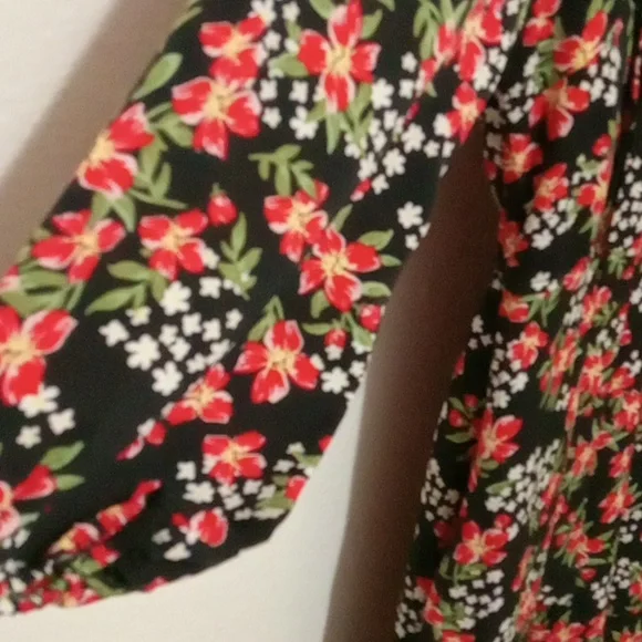 Allegra K [NWOT] Black and Red Floral Dress - Picture 7 of 10